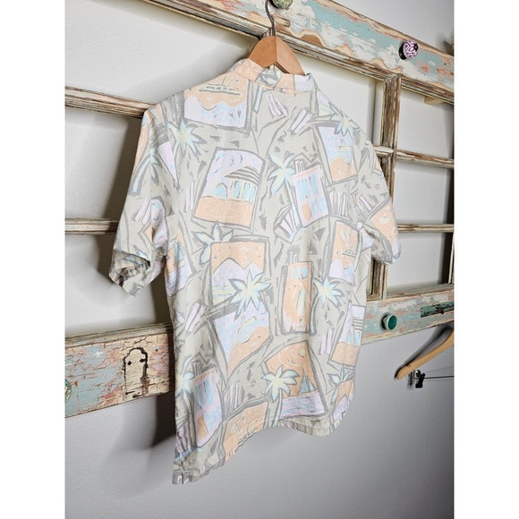 Vintage muted 80's Tropical button up ladies size medium - Picture 10 of 10